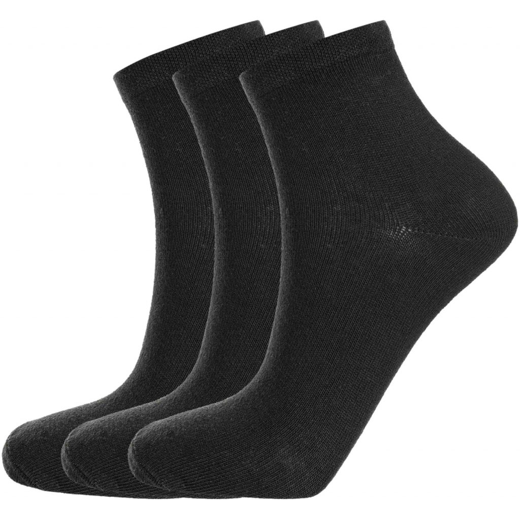 3 pack quarter cut strumpor i svart