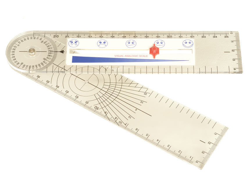 VAS skala och goniometer i ett