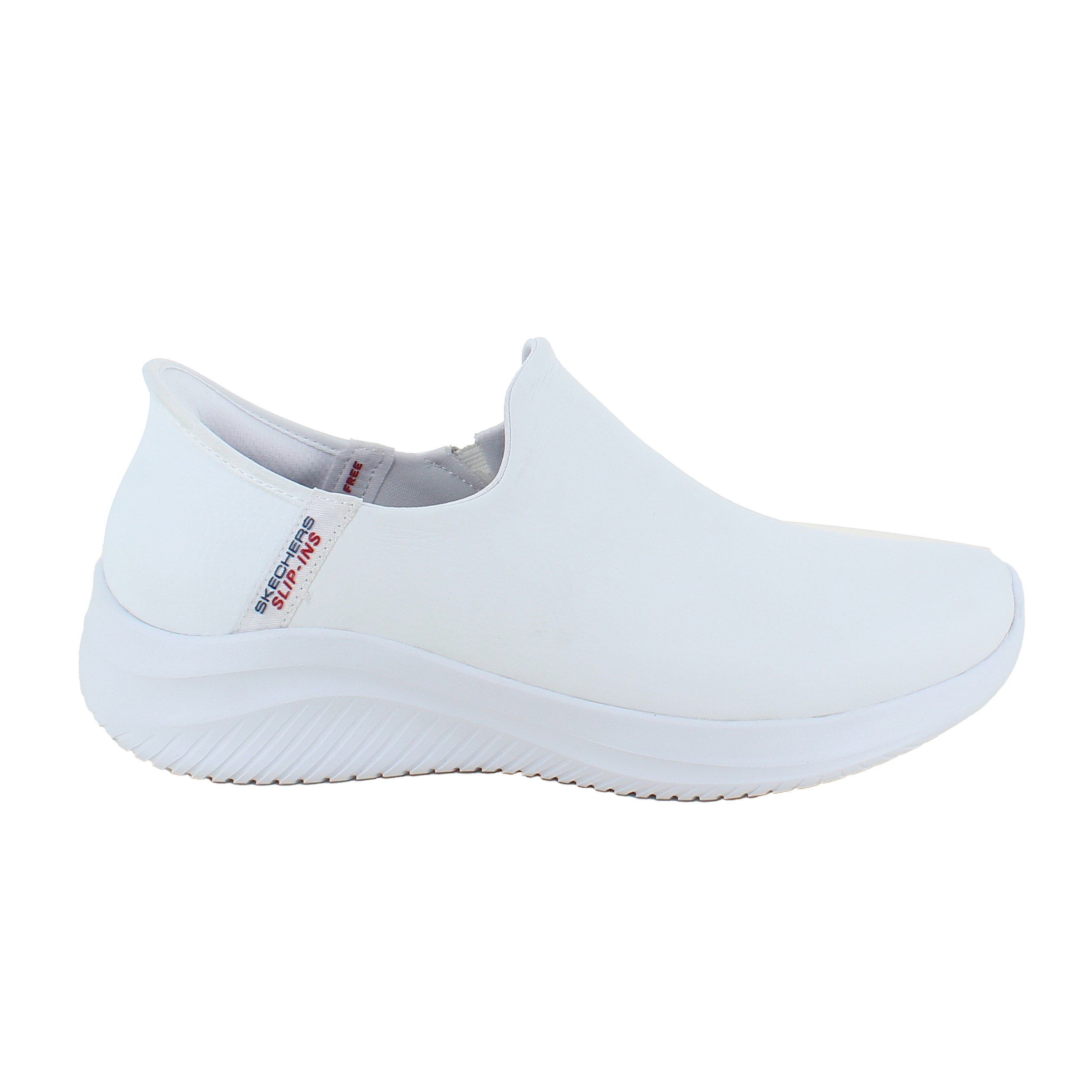 Vit skinn slip-in sko från Skechers.
