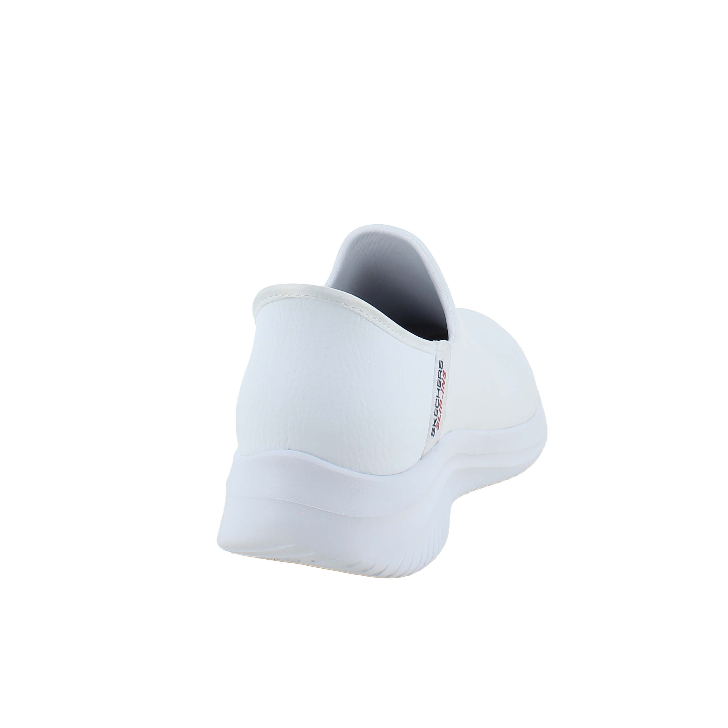 Vit skinn slip-in sko från Skechers.