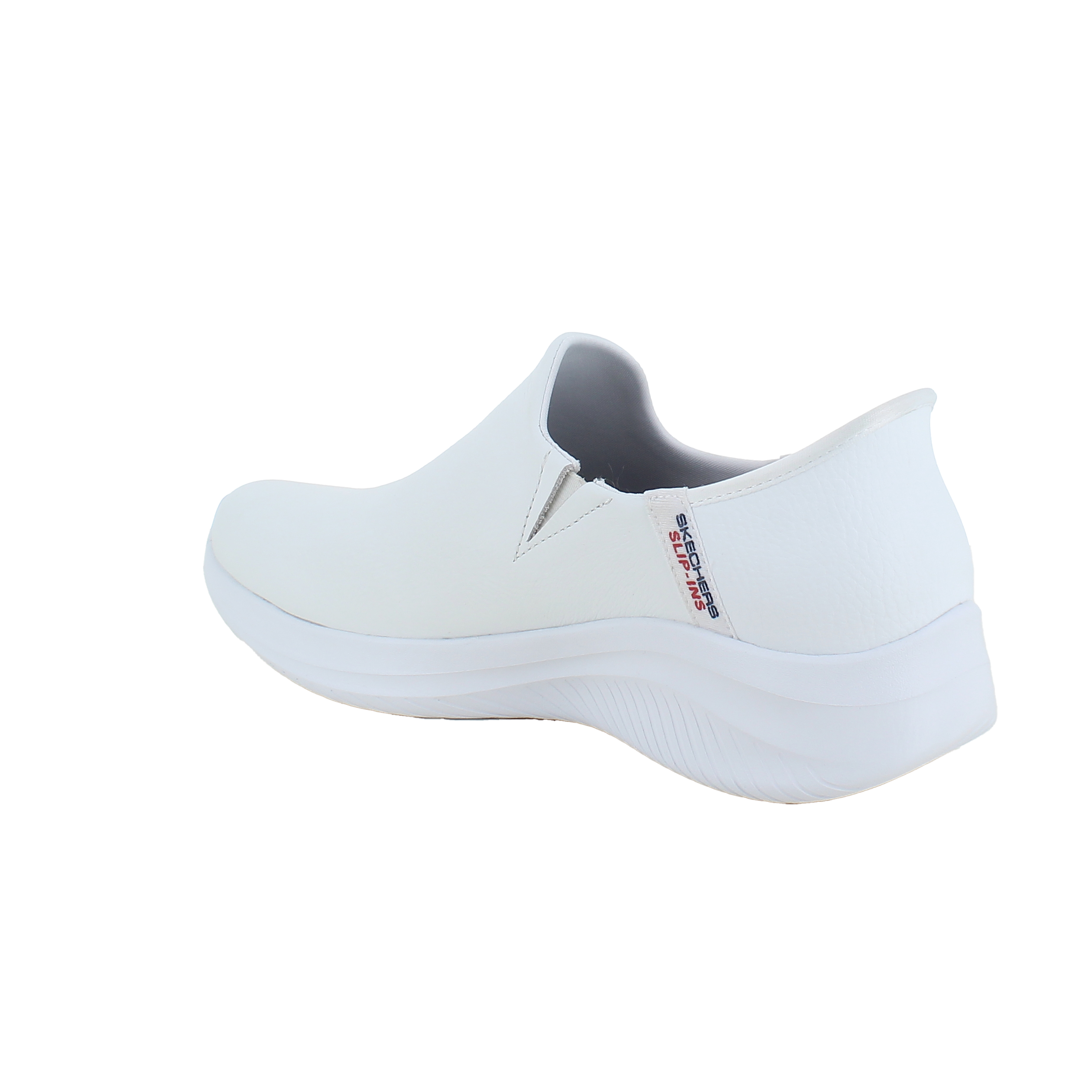 Vit skinn slip-in sko från Skechers.
