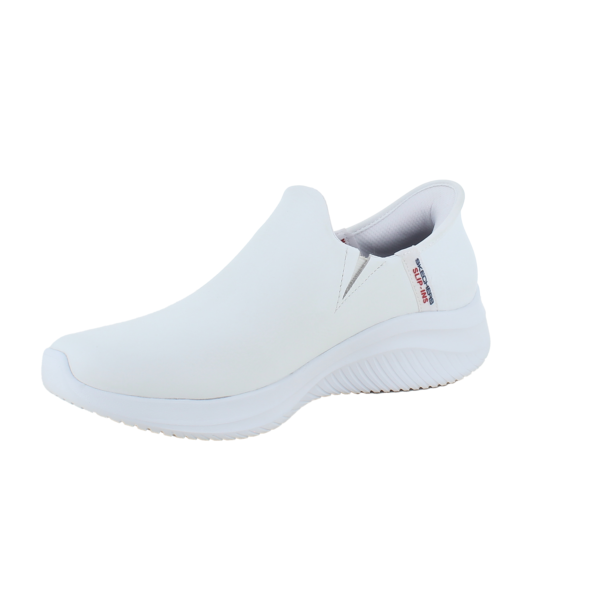 Vit skinn slip-in sko från Skechers.