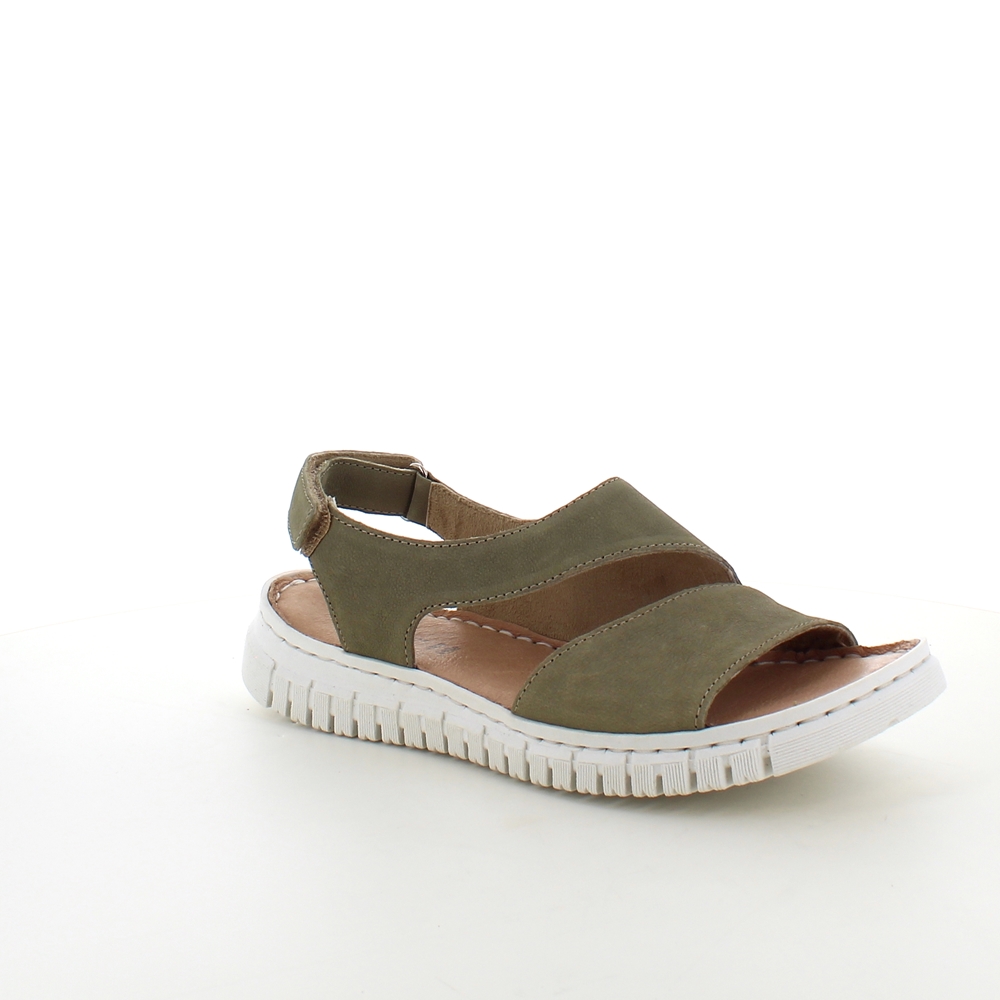 Mjuk grön skinnssandal från Relaxshoe.