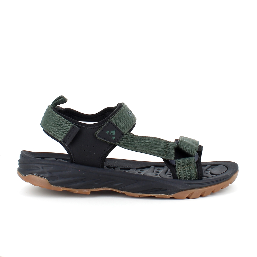 Grön sportig sandal med tre reglerbara remmar