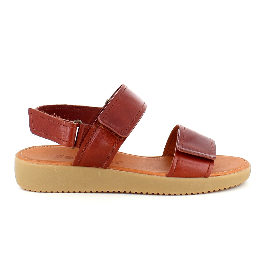 Brun lädersandal från Nature med tre justerbara remmar