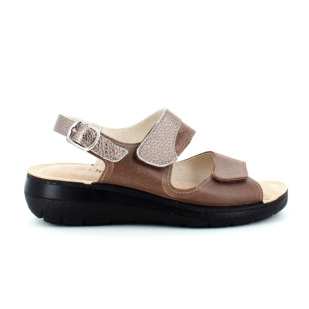 Bred skinnsandal med velcro