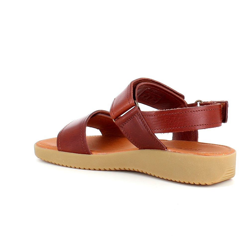 Brun lädersandal från Nature med tre justerbara remmar