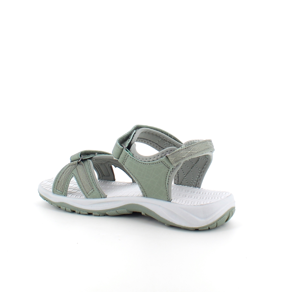 Olivgrön sport sandal med 3 velcroremmar