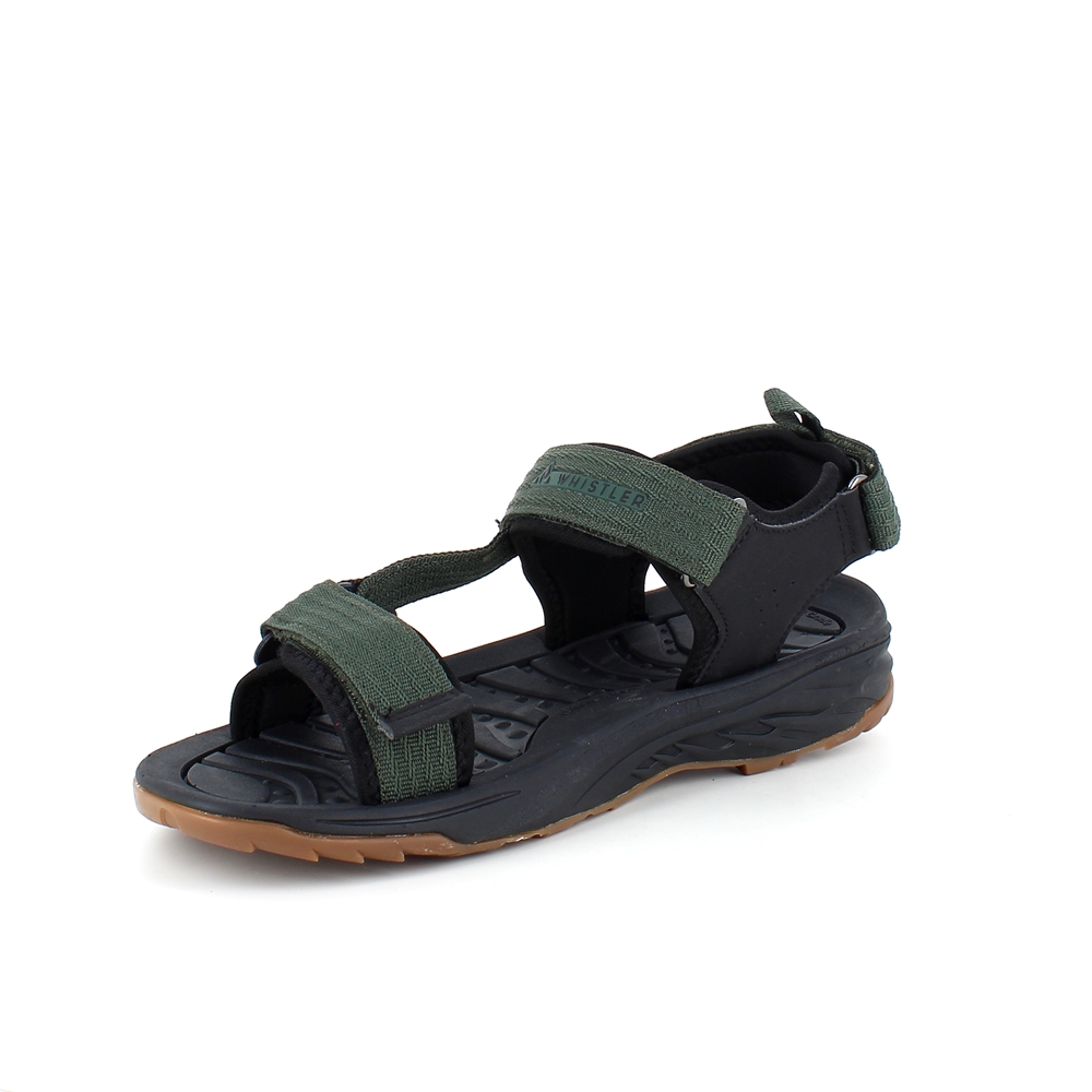 Grön sportig sandal med tre reglerbara remmar