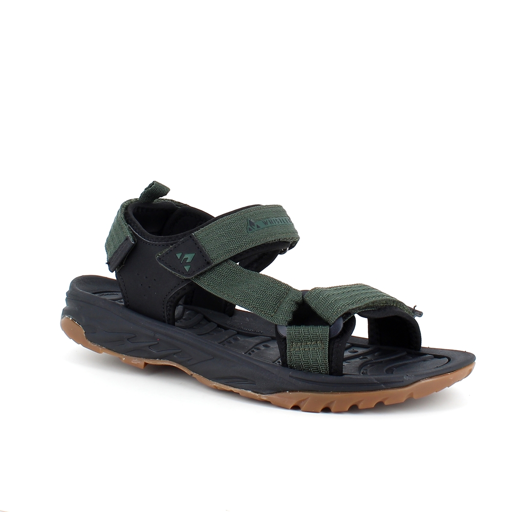 Grön sportig sandal med tre reglerbara remmar