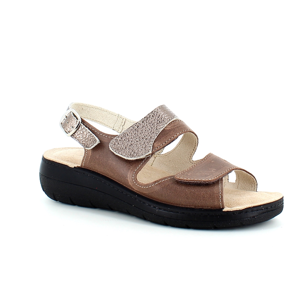 Bred skinnsandal med velcro