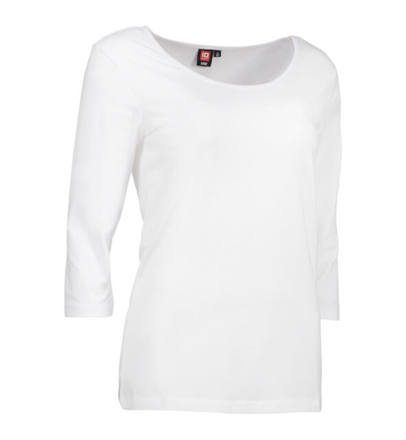 3/4-ärmad dam t-shirt i vitt