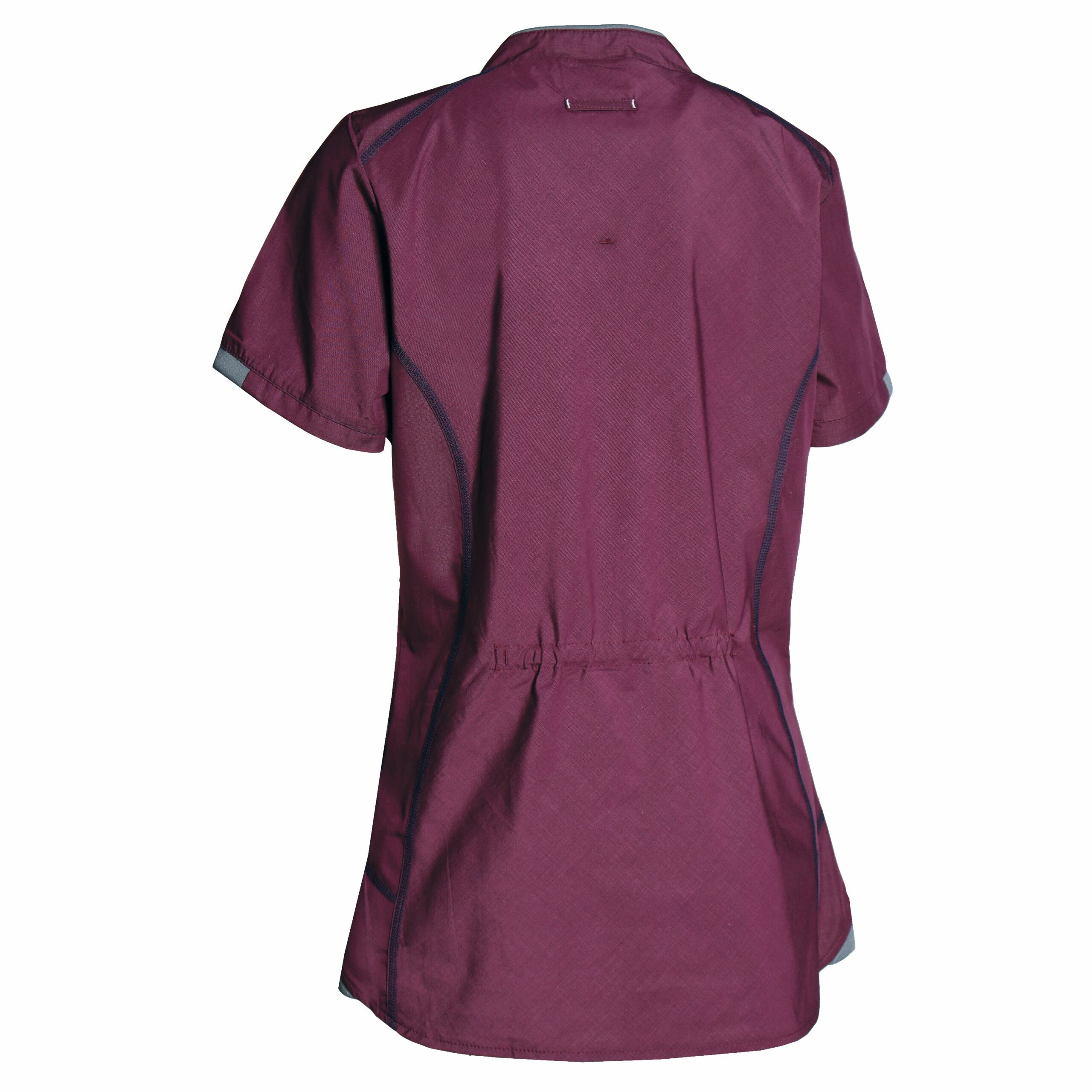 Nybo Bordeaux Dam Sportig Tunika, Kortärmad, Justerbar Midja, Flexibel, Mobilfickor