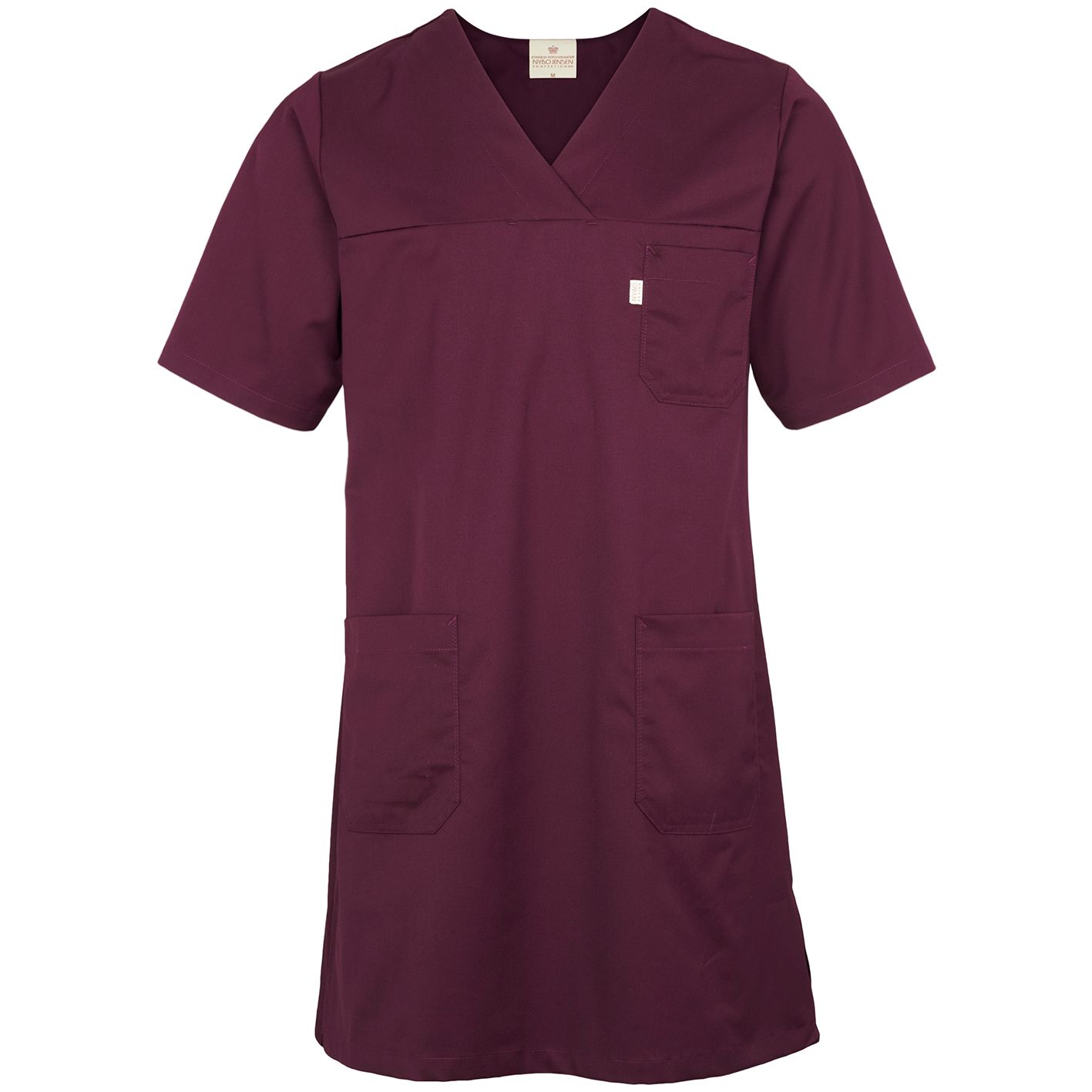 Nybo Bordeaux Damklänning Charisma, Midjeskuren, Knälängd, Praktiska fickor