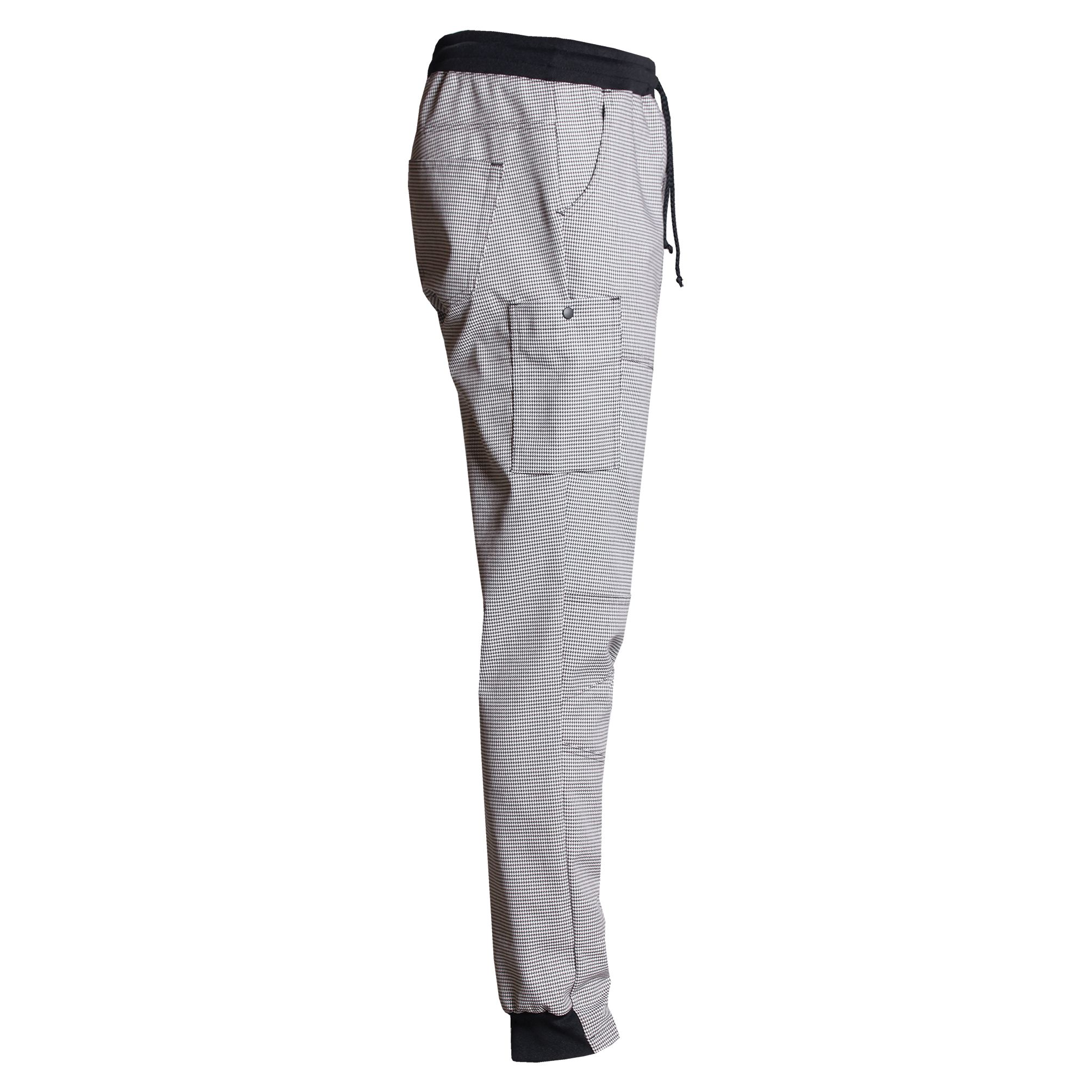 Nybo Svart-Vit Pepita Unisex New Nordic Casual Byxa, Pull-On, Komfort