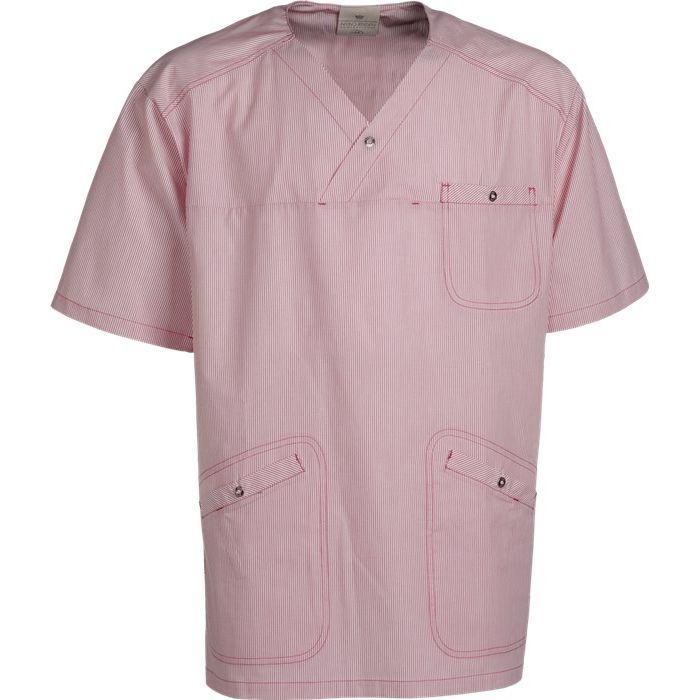 Nybo Pink Randig Unisex Fräsch Tunika, Justerbar Elastik, Slitstark