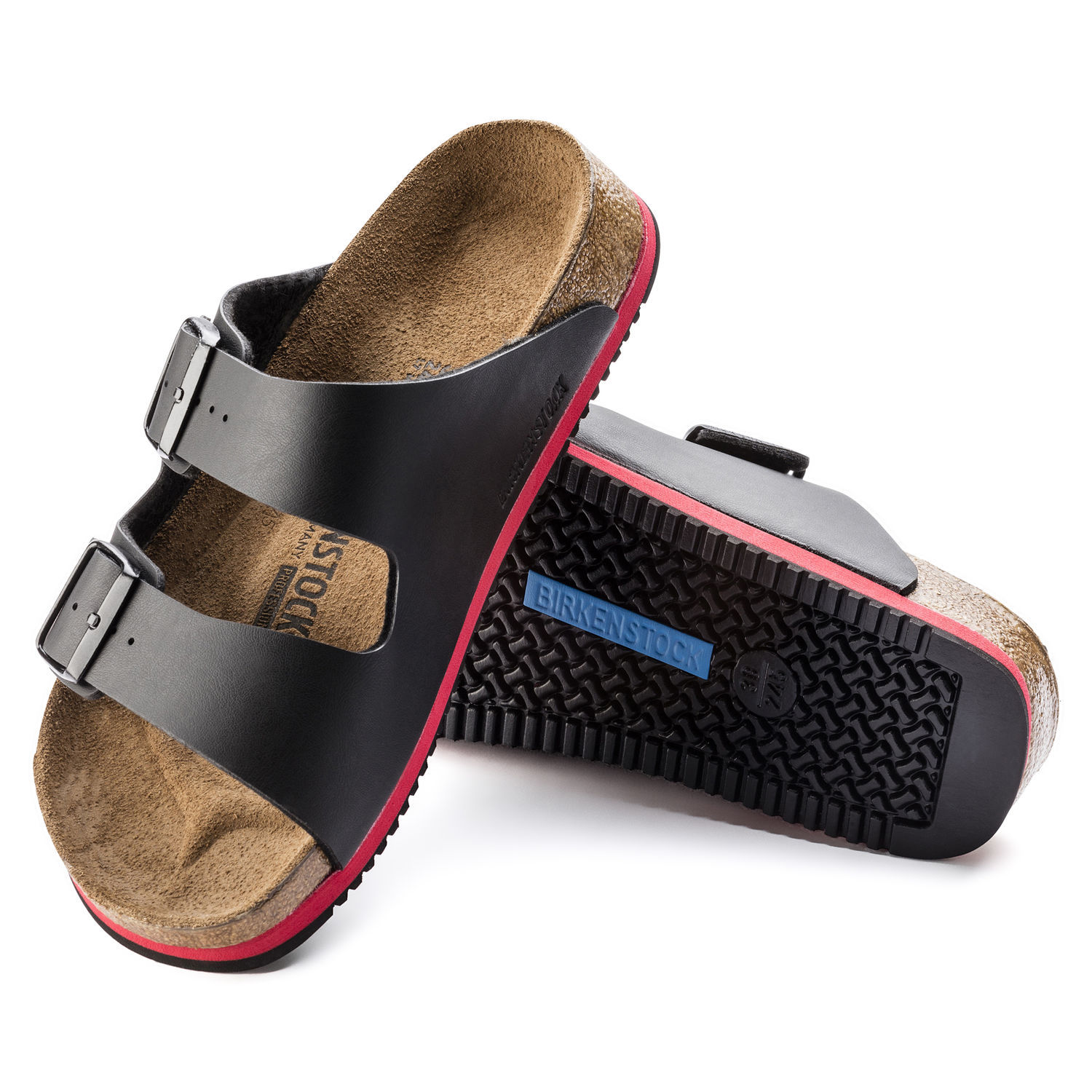 Svart Arizona sandal från Birkenstock med halkfria sulor