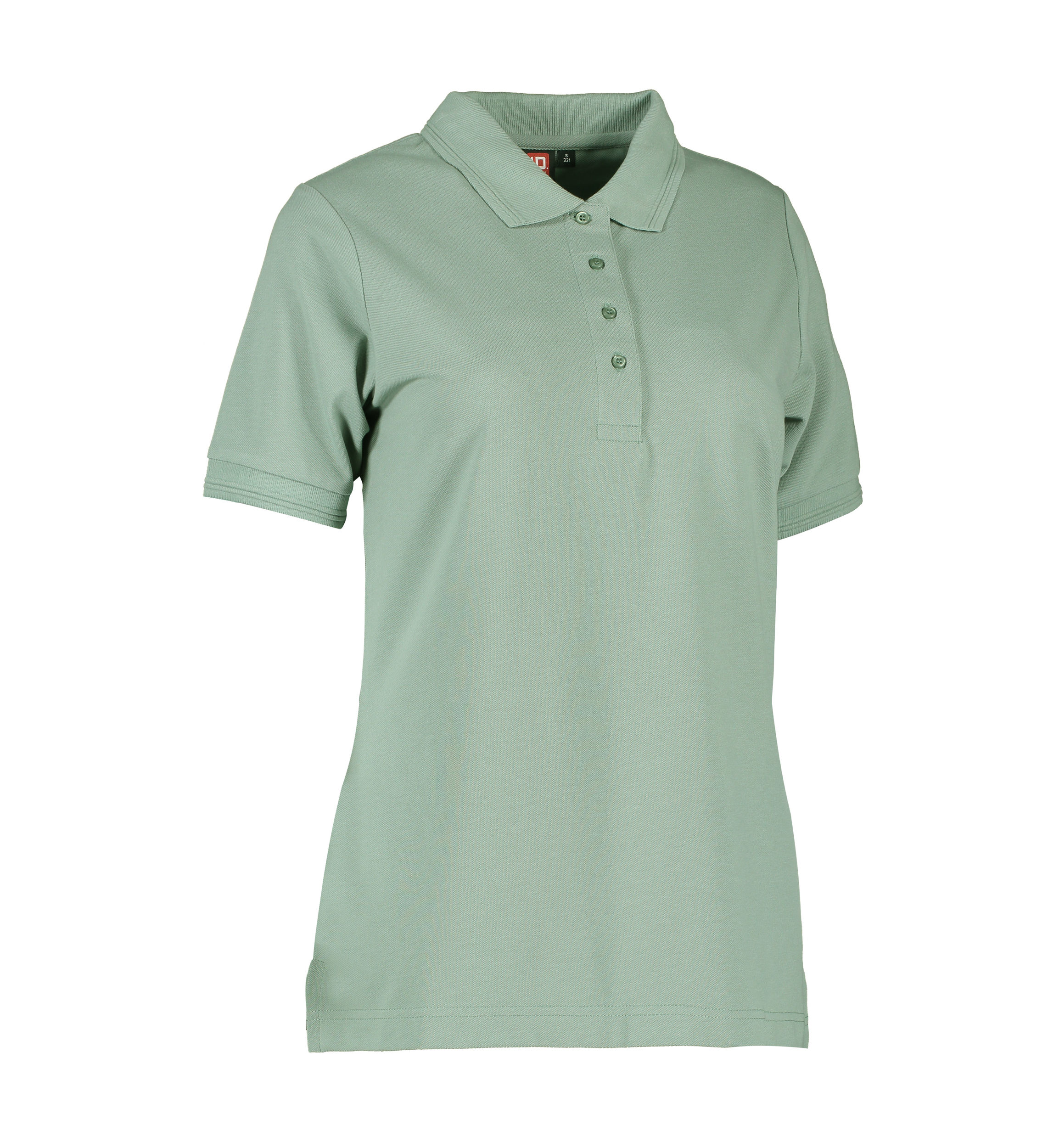 Slitstark dam polo t-shirt i dämpad grön