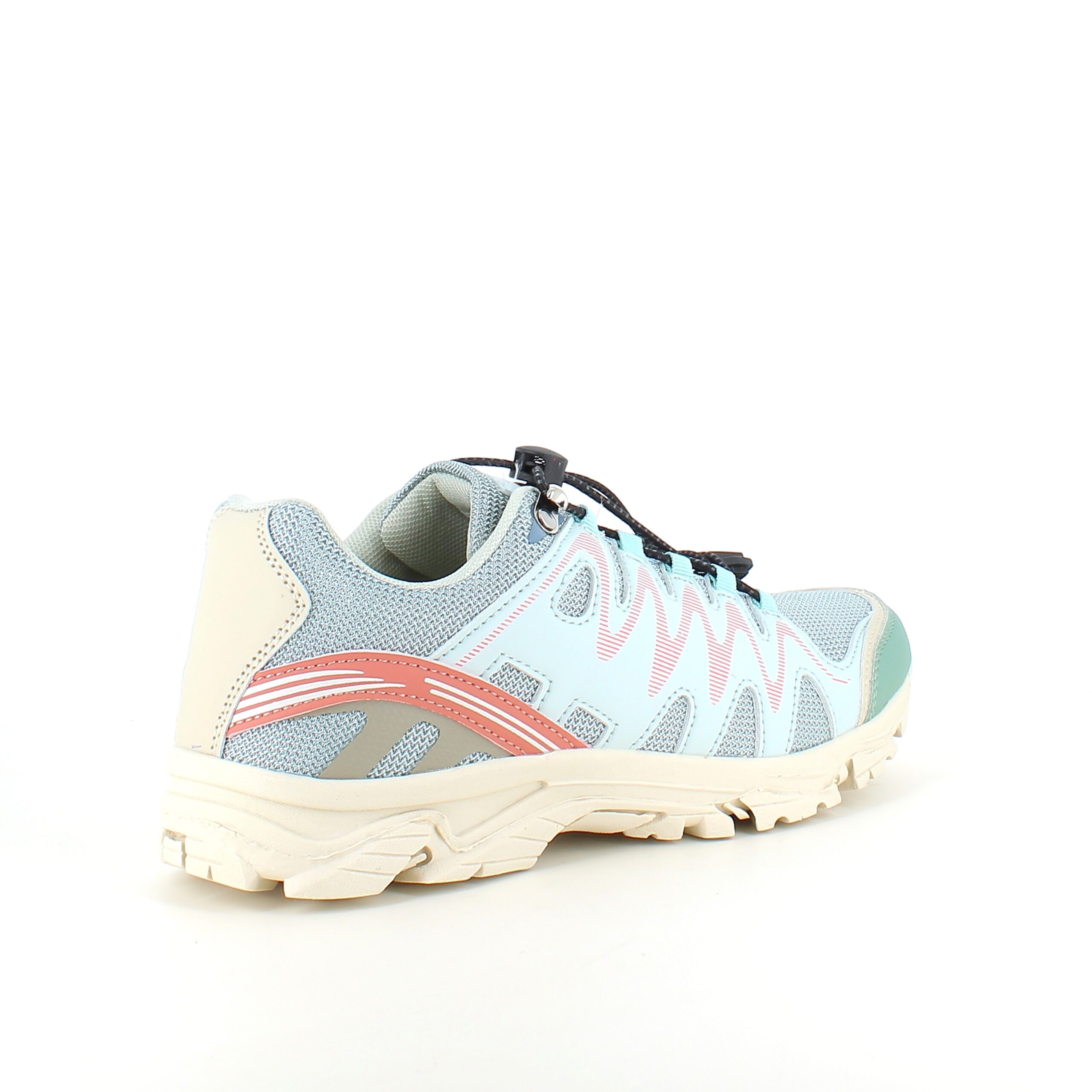 Flexibla blå sneakers med elastiska skosnören.