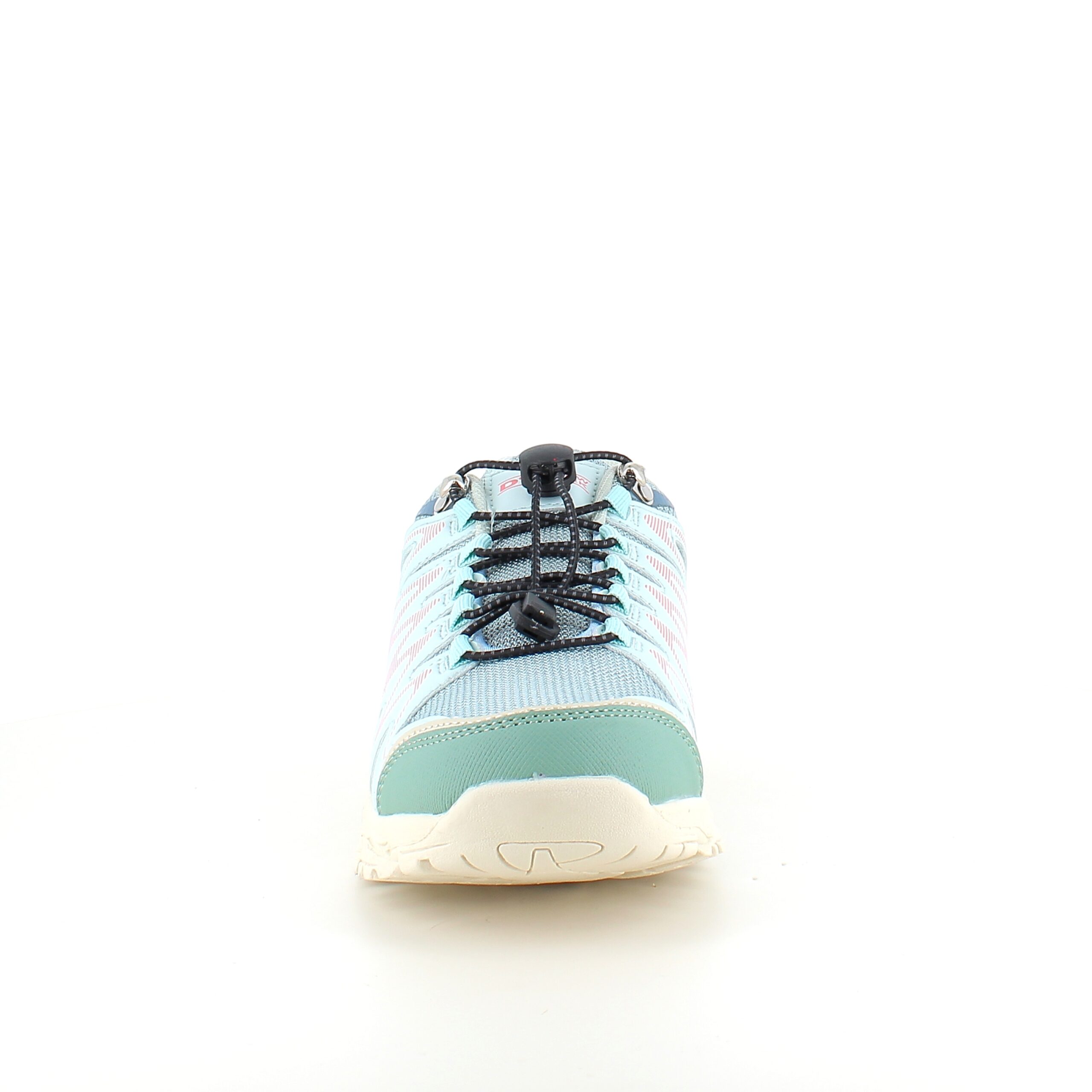 Flexibla blå sneakers med elastiska skosnören.