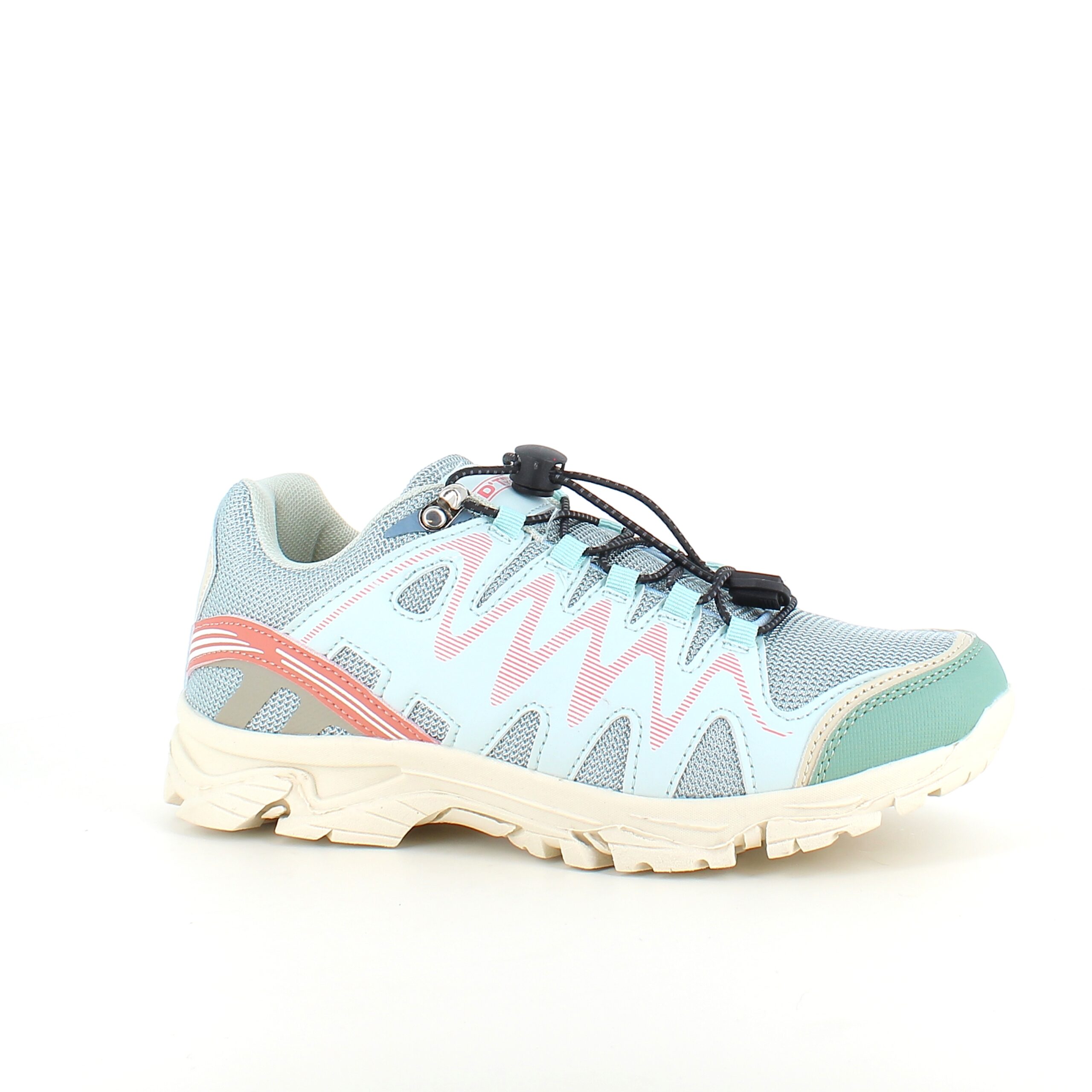 Flexibla blå sneakers med elastiska skosnören.