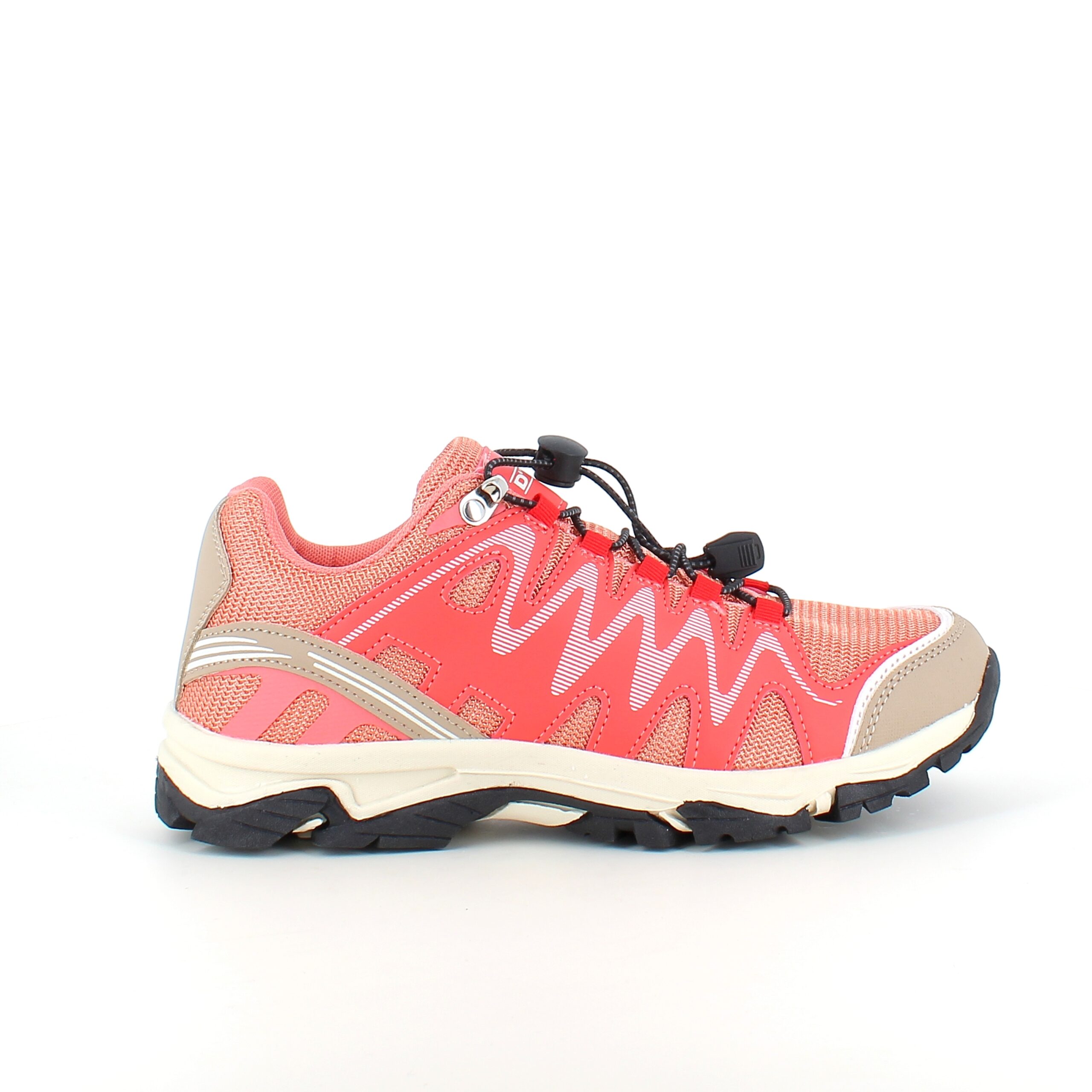 Flexibla laxrosa sneakers med elastiska snören.