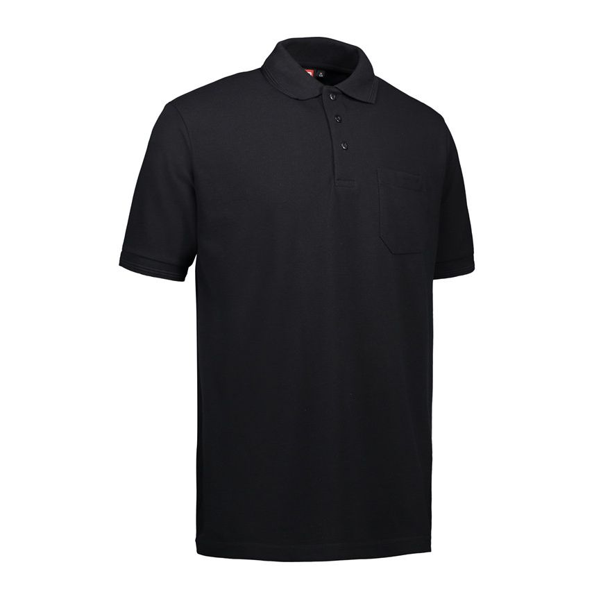 Nybo Svart Herr Prowear Polo Shirt, Kortärmad, Slitstark, Bröstficka