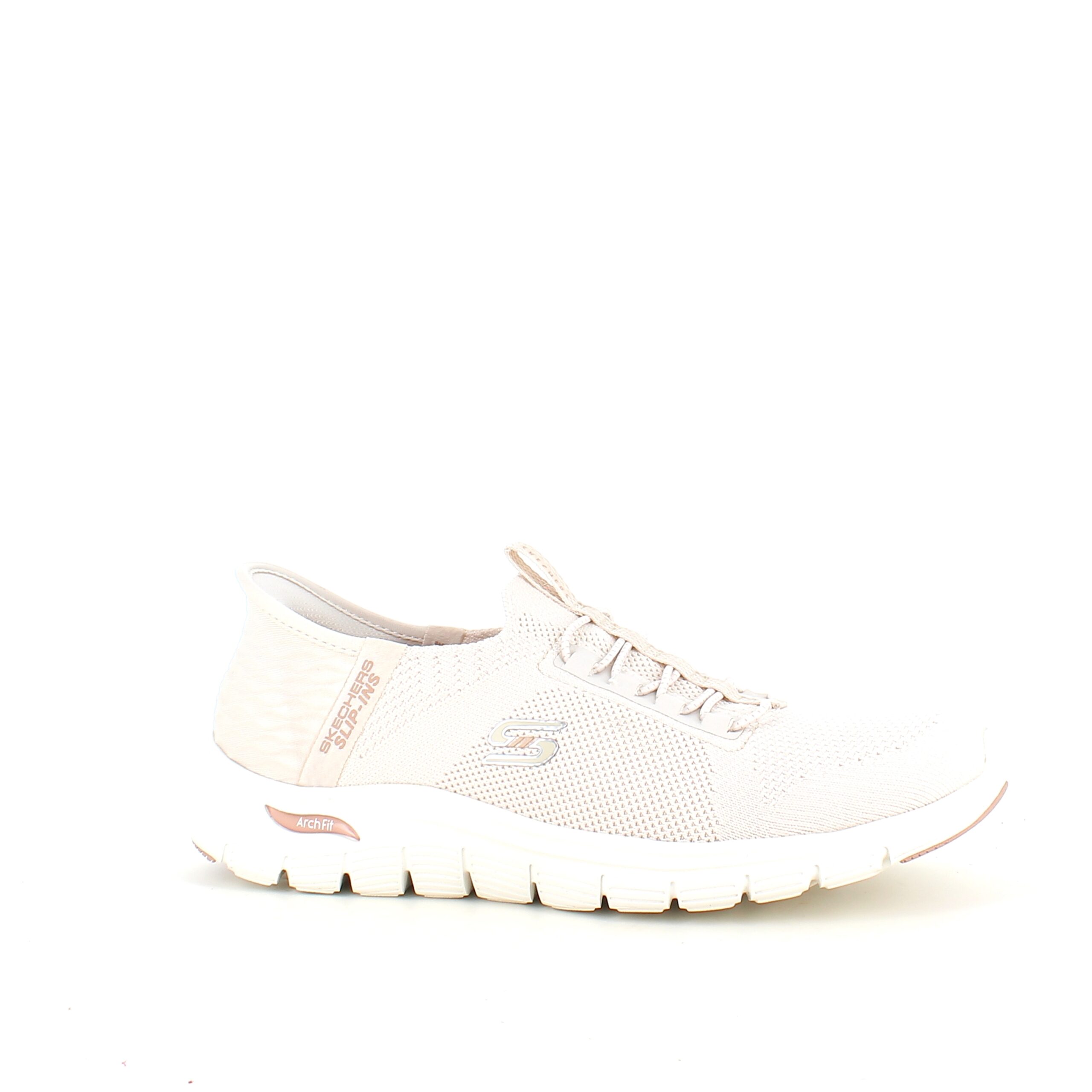 Beige Skechers slip-ins med hålfotsstöd