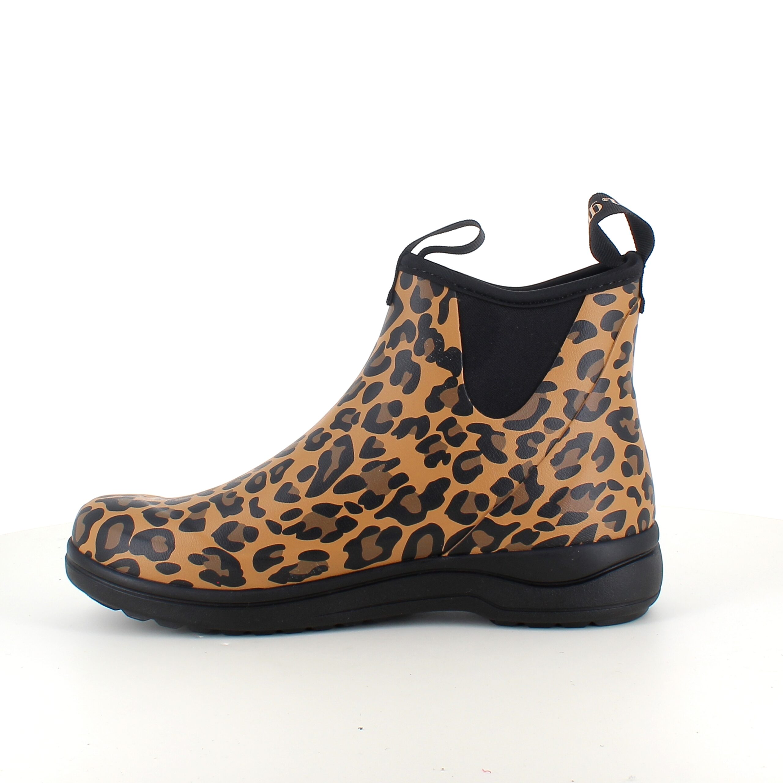 Green Comfort gummistövel i leopardmönster med hålfotsstöd