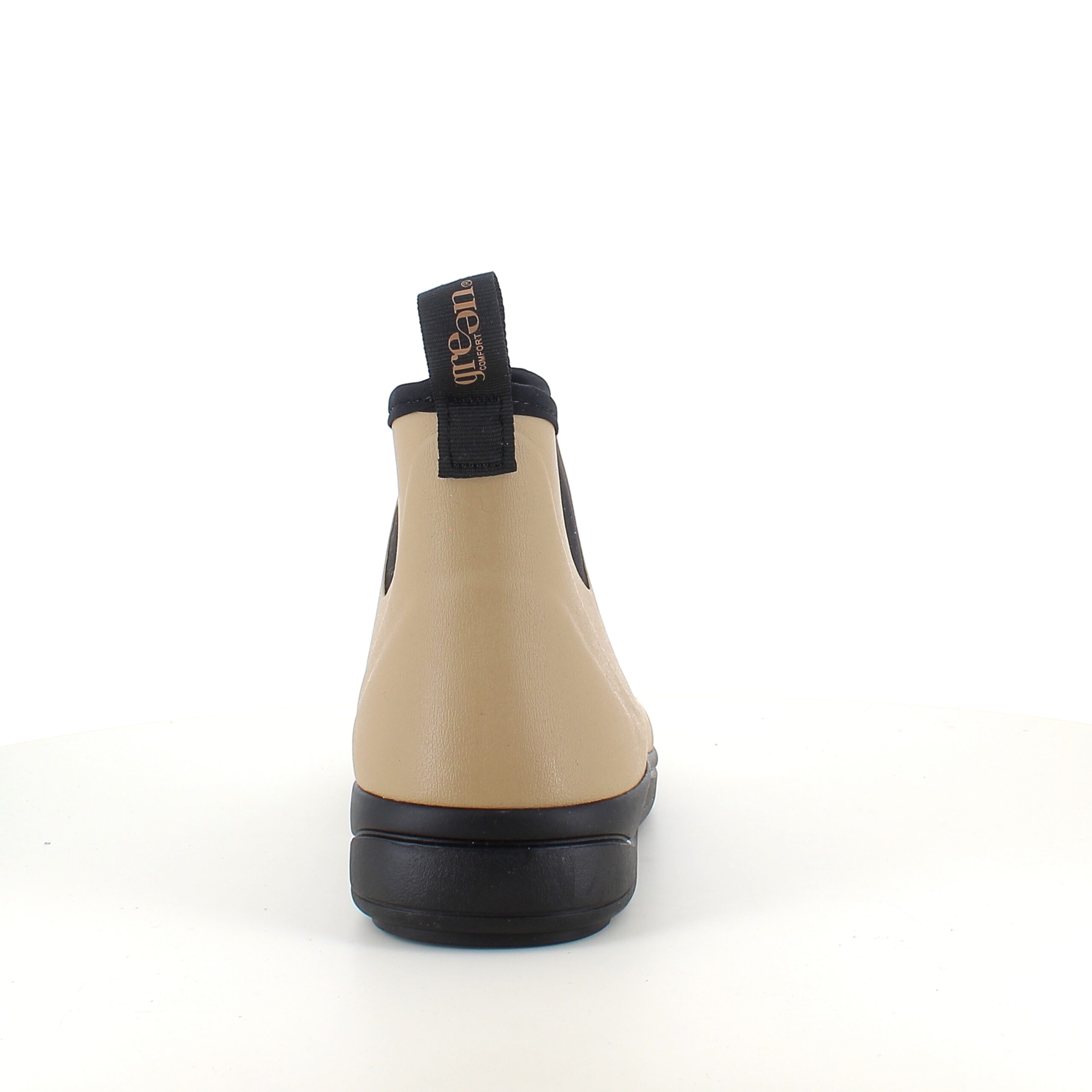 Green Comfort gummistövel i beige med hålfotsstöd